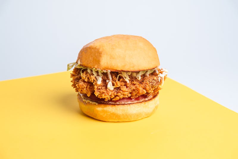 Spicy crispy chicken sandwich with pickles